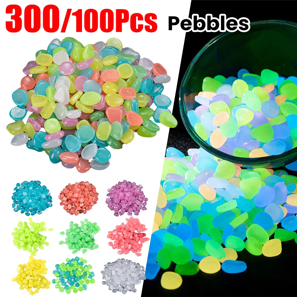 Glow stones 100/300Pcs non-toxic reusable for garden patio aquarium DIY decoration