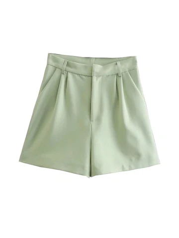 2022 Women 2Pcs Shorts Suits New Arrival Vintage V-neck OL Vest Coats+Solid A-line Shorts Single Breasted Causal Jackets