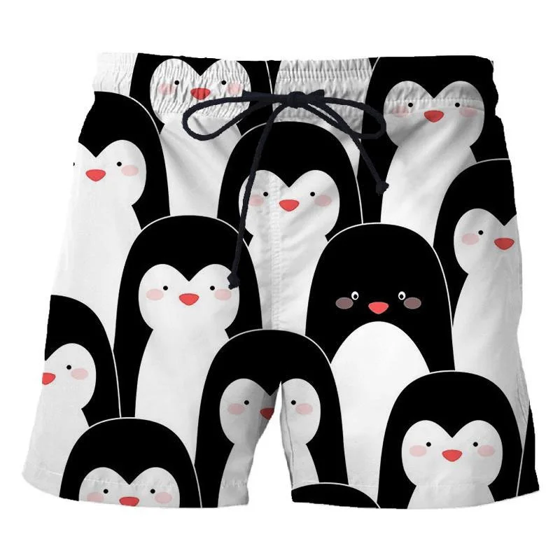 3D Printed Penguin Men's Short Pants Fashion Hawaii Beach Shorts Cool Casual Summer Quick Dry Animal Pattern Sports Swim Trunks 6