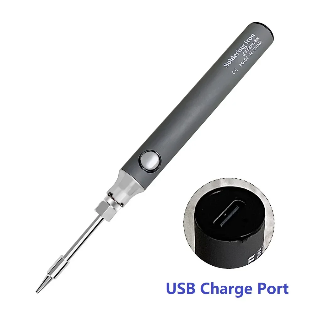무선 충전 전기 USB 납땜 다리미, 휴대용 금속 알루미늄 튜브, 휴대폰 수리 용접 도구, 5V8W 배터리
