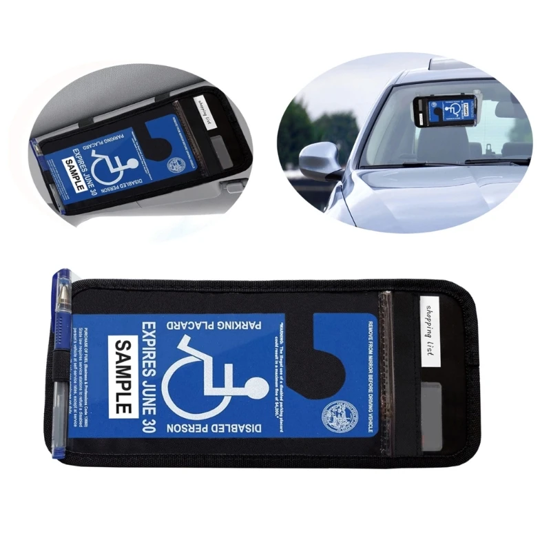 

Waterproof Handicap Placard Holder Disabled Parking Permit Placard Holder Elastic Strap Storage PVC Bag Suitable for Car