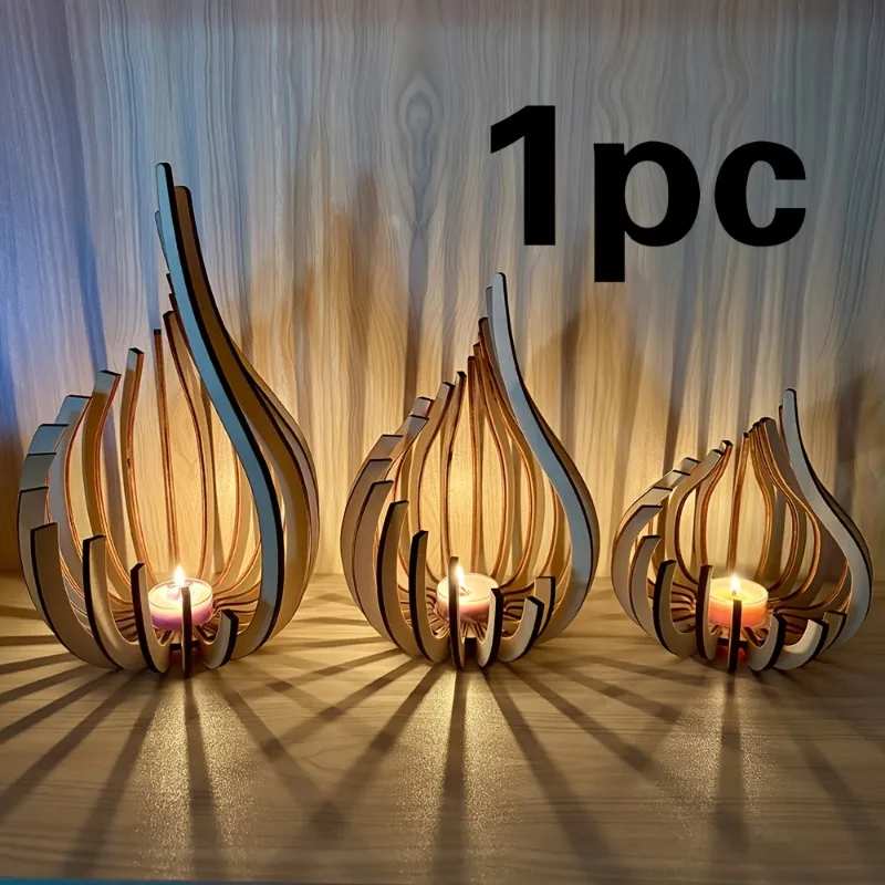 Modern Wooden Candleholder Centerpiece 1