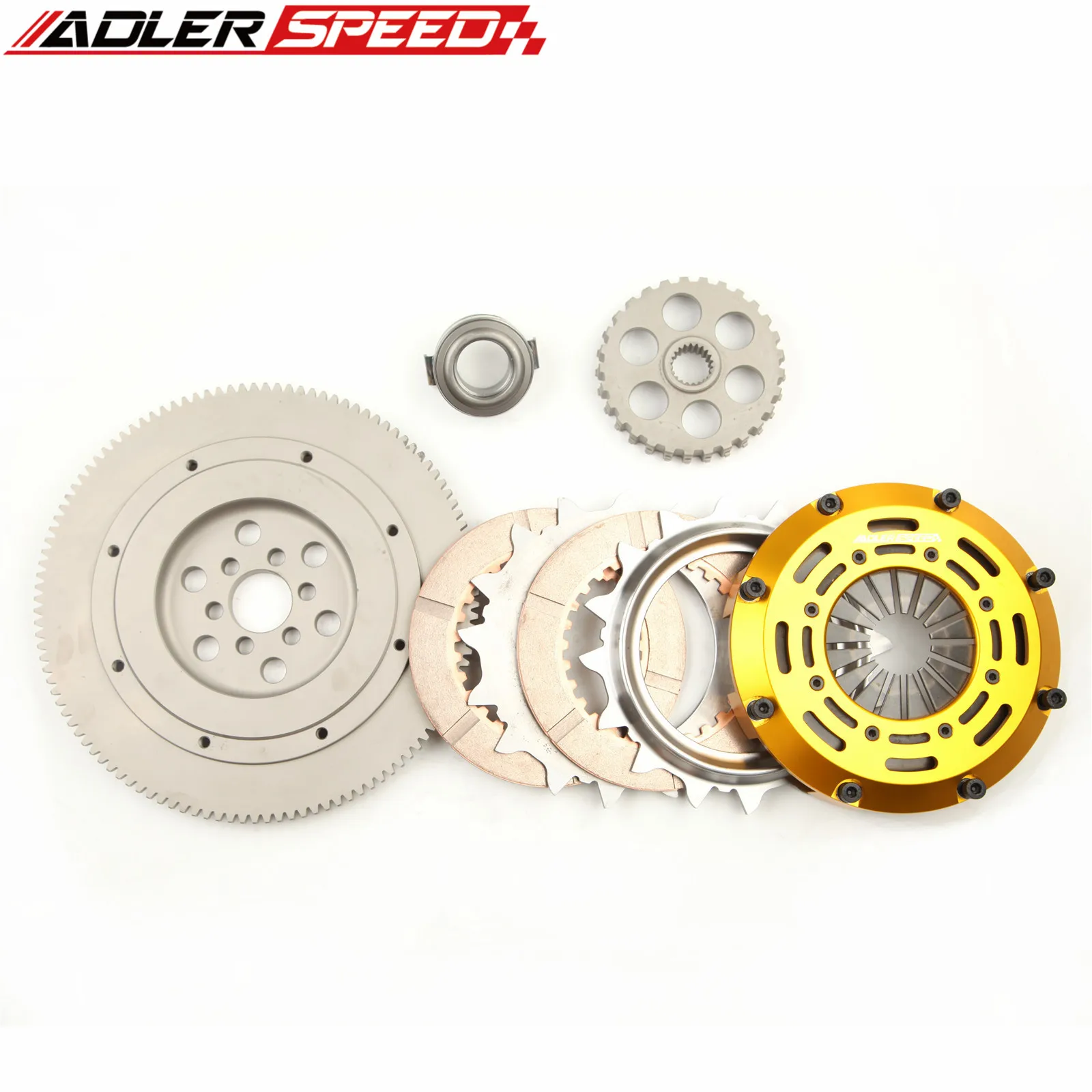 

ADLERSPEED Racing Clutch Twin Disc & Flywheel For 1977-1985 Toyota Celica ST GT GTS 2.2L 2.4L SOHC 4cyl)