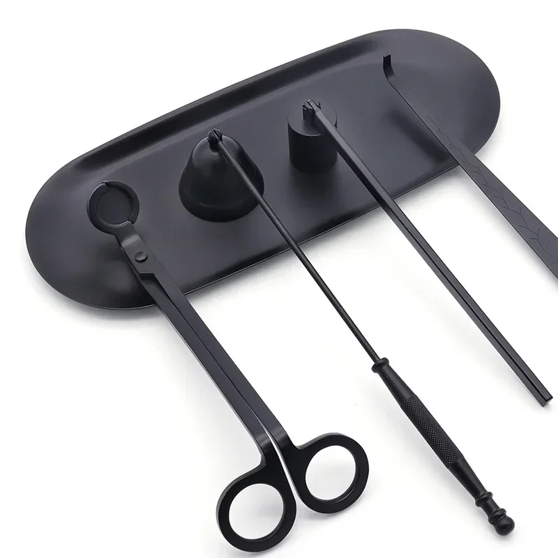Candle Damper Candle Wick Trimmer Candle Snuffer Candle Extinguishing Tool Black Metal Candle Extinguisher Wick Trimming Scissors/hook/candle Tray/candle Nursing Tool