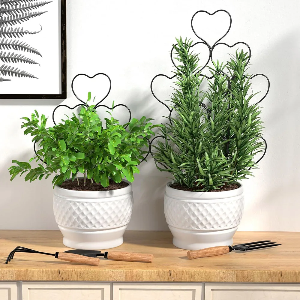 3 PCS 13.8'' Plant Trellis for Climbing Plants Indoor Outdoor Stackable Plant Supports for Potted Plants with 20 Cable Ties