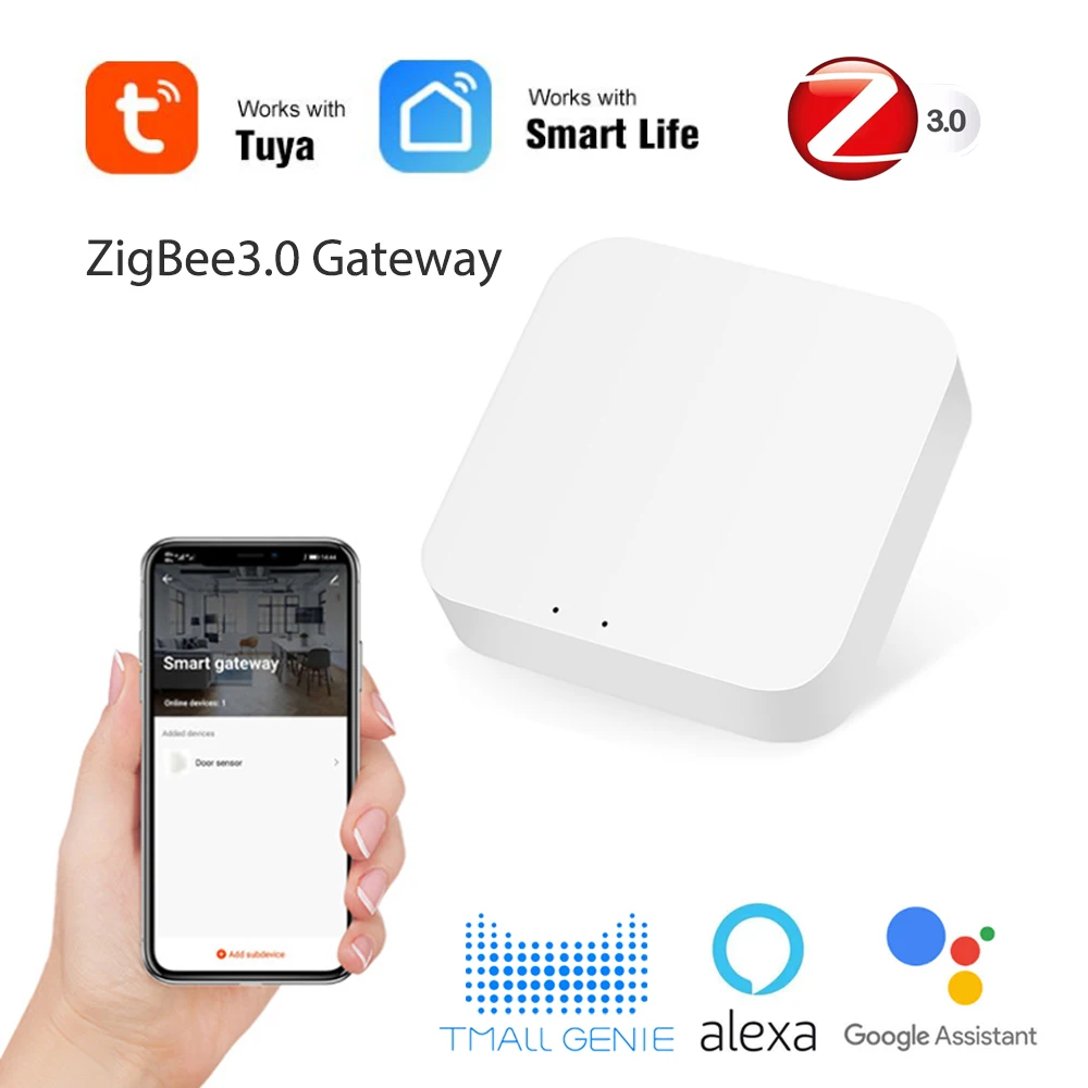Tuya-ZigBee 무선 허브 게이트웨이, ZigBee 장치용 스마트 홈 자동화, Alexa Google 홈 음성 제어와 호환