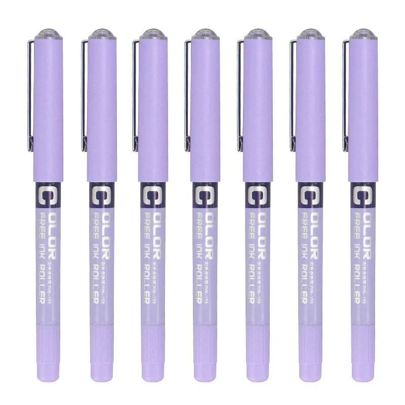 High Capacity Liquid Gel Pens - 7 Piece Set with 0.5mm Fine Tips for Smooth Writing and Note Taking