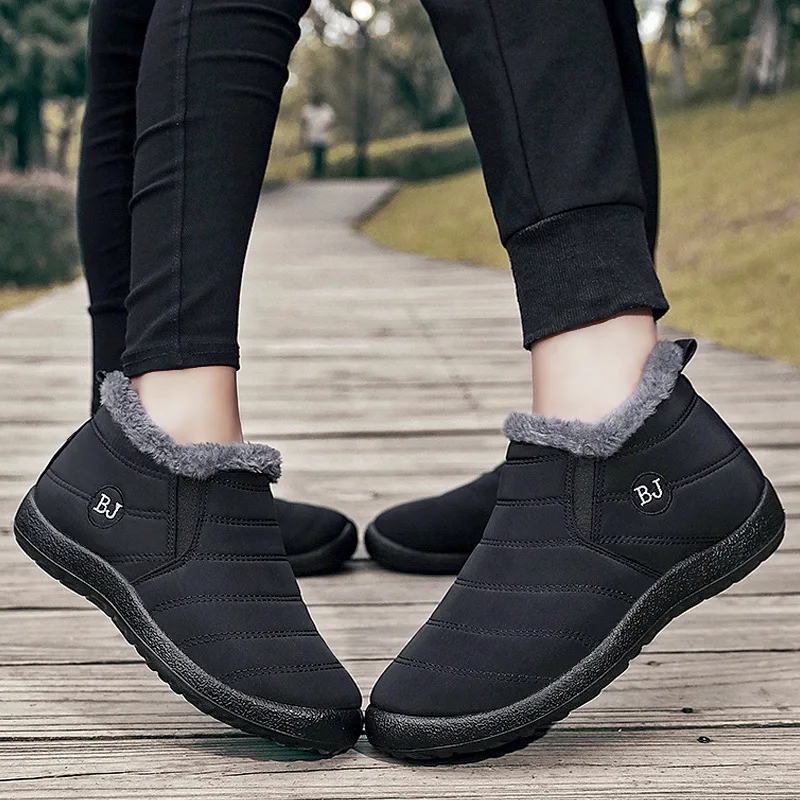 Men Snow Fashion Men's Shoes Male Winter Shoes For Men Shoe Waterproof Mens Warm Fur Footwear Work Boots