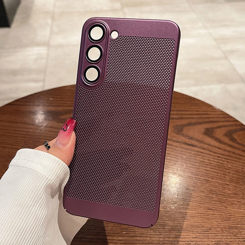 Cooling Mesh Heat Dissipation Case For Samsung Galaxy S23 S22 S21 Plus Note 10 20 Ultra Camera Protection Breathable_voghion.com