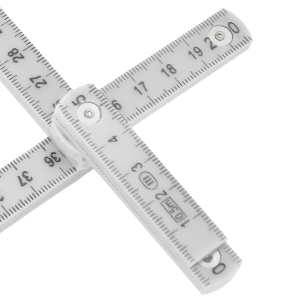 4PCS ABS 접이식 자/미터법 측정 도구 휴대용 양면 접이식 자 목공 작업용 (흰색/빨간색/녹색)