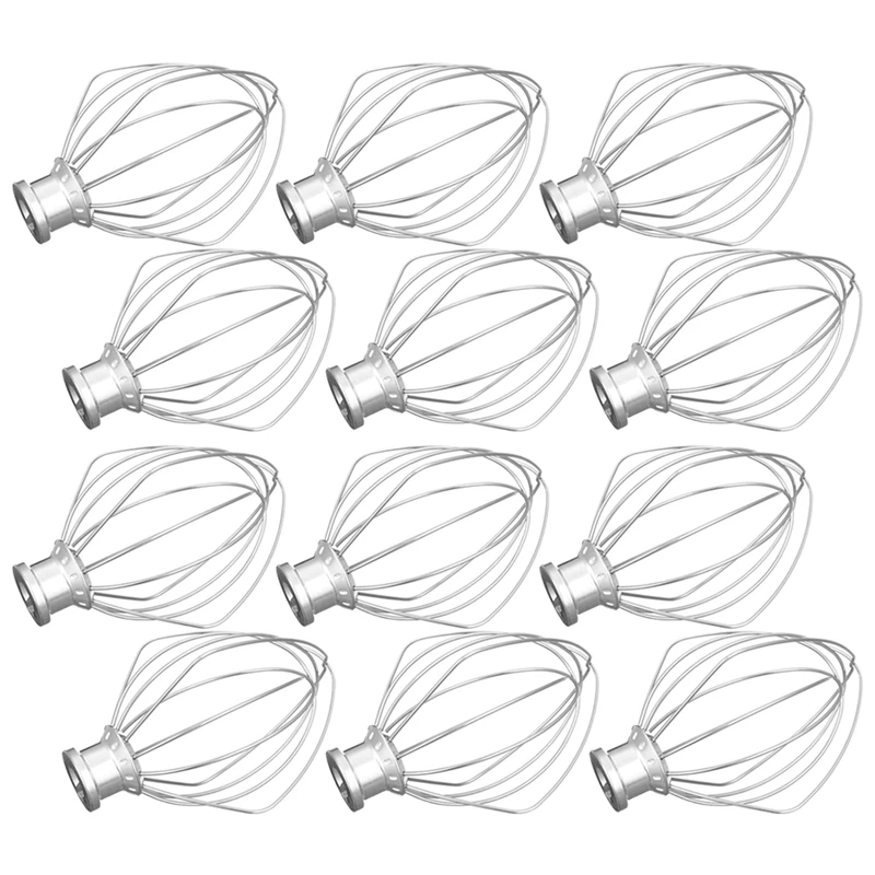 

12 Pack Stainless Steel Wire Whip Mixer Attachment For Kitchenaid K45WW Flour Cake Balloon Whisk Egg Cream Stirrer