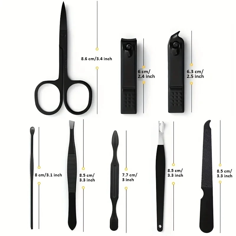 Pedicure Tool Set and Portable Manicure Stainless Steel Nail Cutter and Pedicure Scissors Set 8 pcs