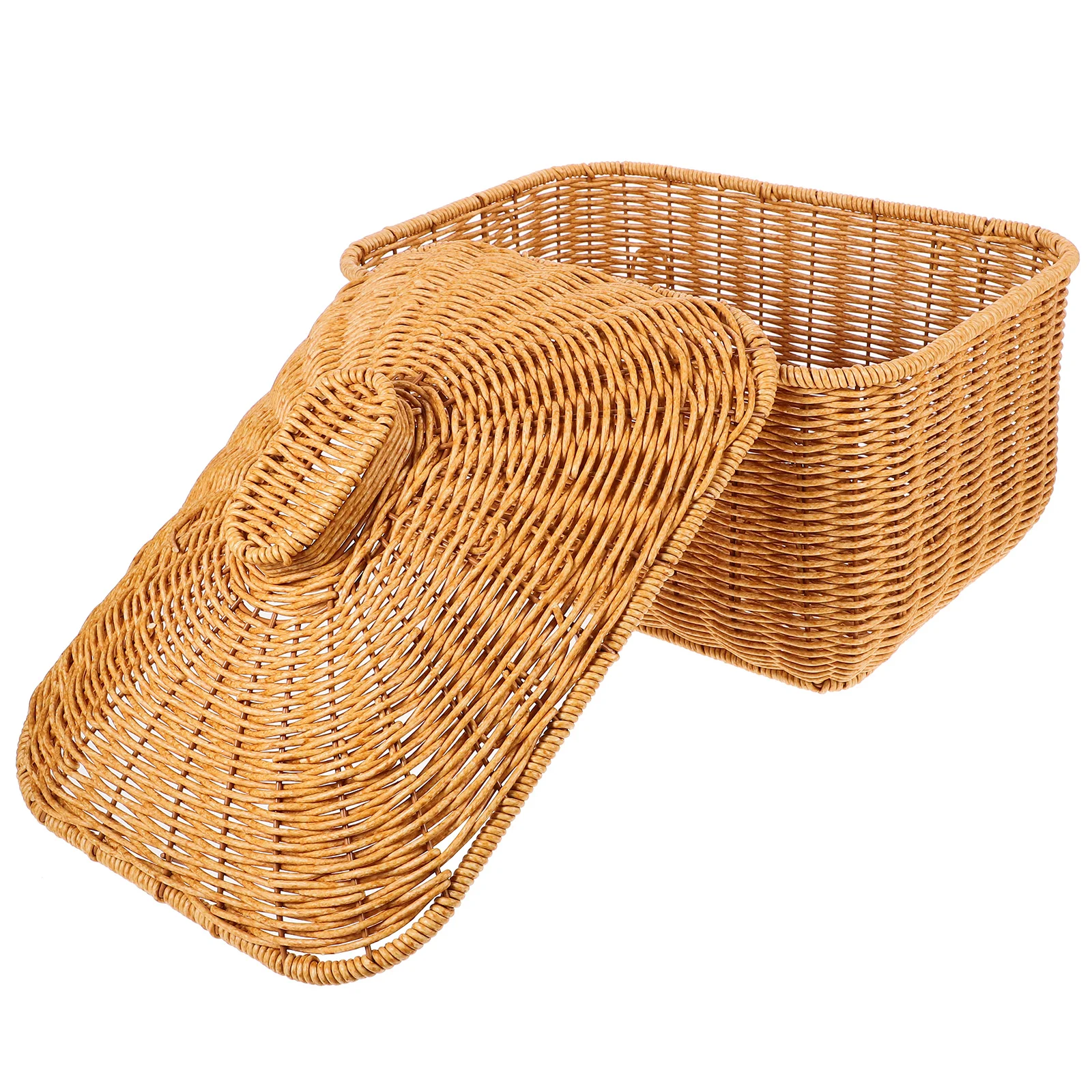 

Rattan Storage Basket Gift Woven Fruit Organizer Living Room Decor Sundries Desktop Tabletop