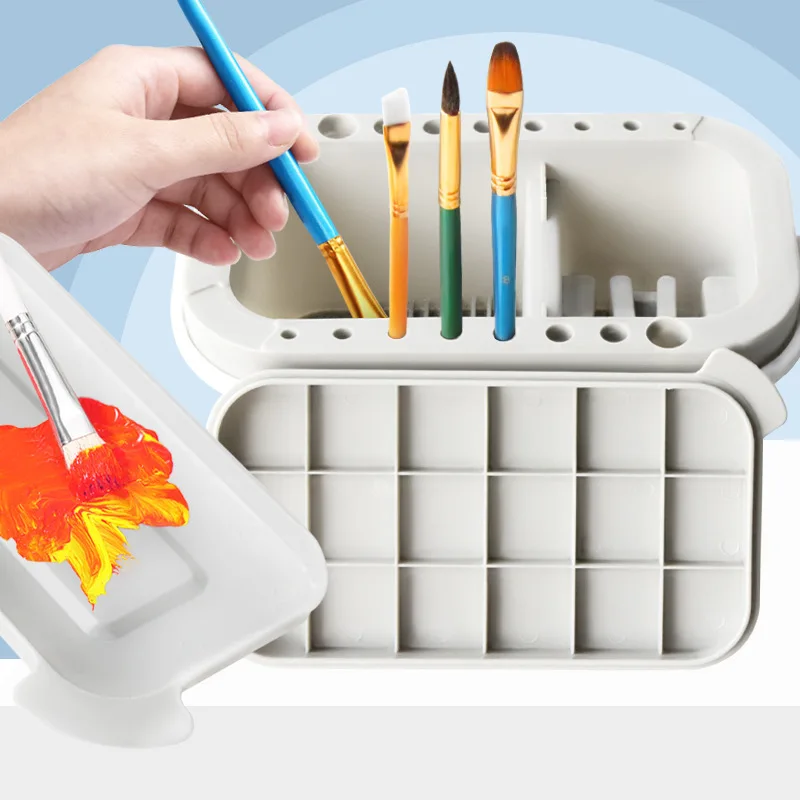

Paint Brush Cleaner Rinse Cup Portable Pen Wash Bucket 3 Piece Set Washing Tool Art Supplies