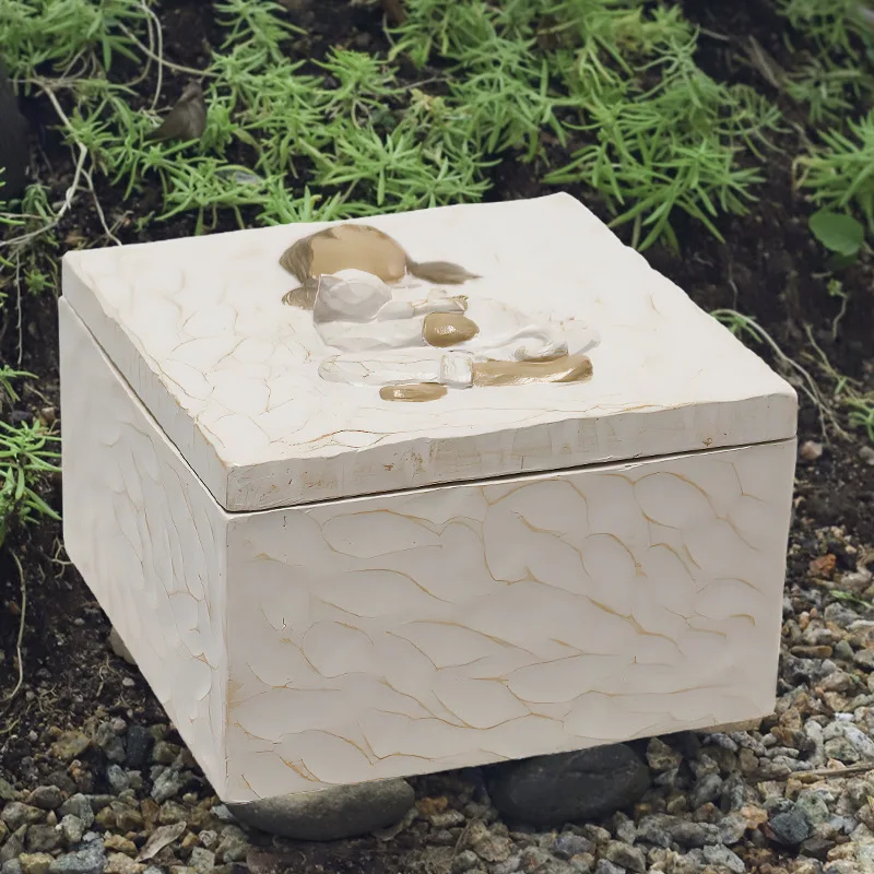 Dog Cat Ashes Funeral Urns Frame Polyresin Memory Box Loss Pet Memorial Gift Memorial Keepsake for Cat Dogs Pet Urn