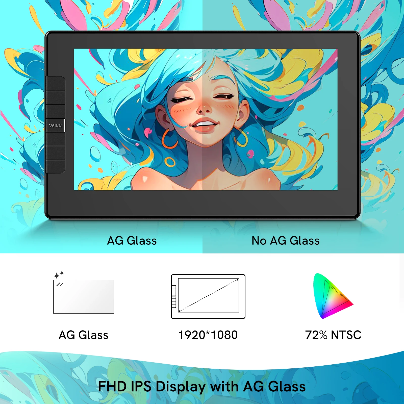 VEIKK VK1200V2 11.6 Inch Graphics Tablet Monitor Drawing Monitor Animation Digital For Android Windows Mac with Shortcut Keys an 2