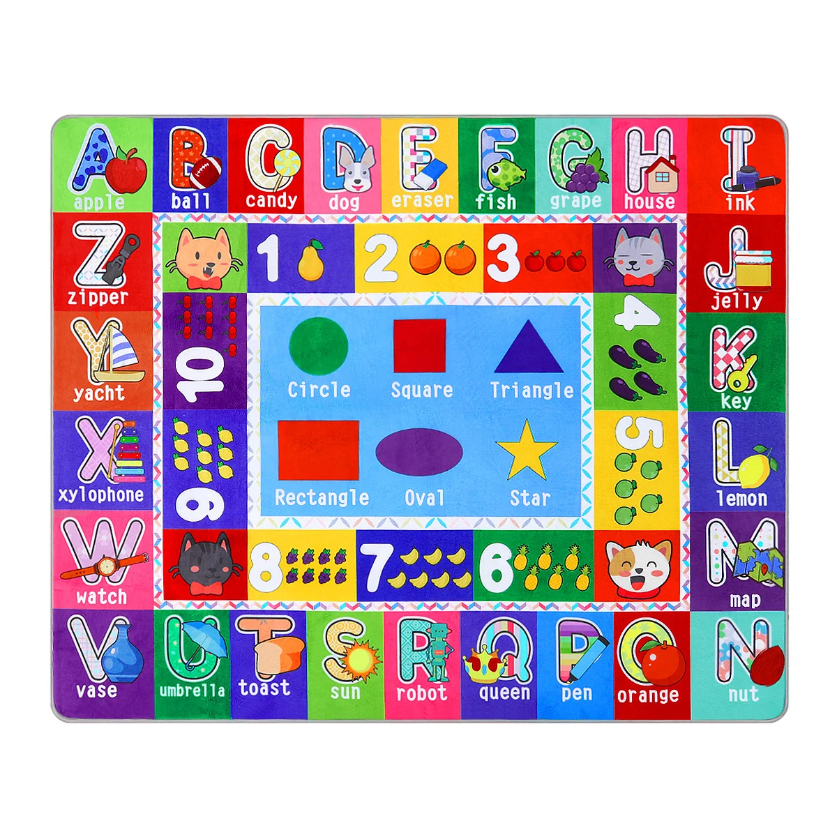 

PARTYKINDOM Kids Floor Mat Sponge Kids Exercise Play Mat Letters & Numbers & Graphics Floor Pad Early Educational Baby room