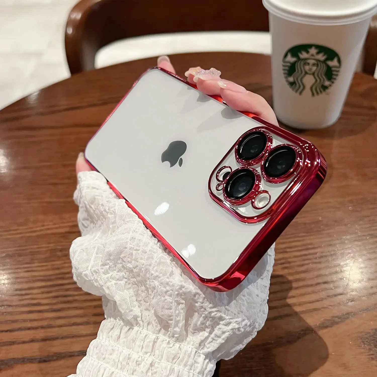 thumbnail image 1 of Luxury New High Quality Plating Clear Case For IPhone 15 14 11 12 13 14 Pro Max 14 15 Plus Phone Cases Shockproof TPU Back Cover, 1 of 5