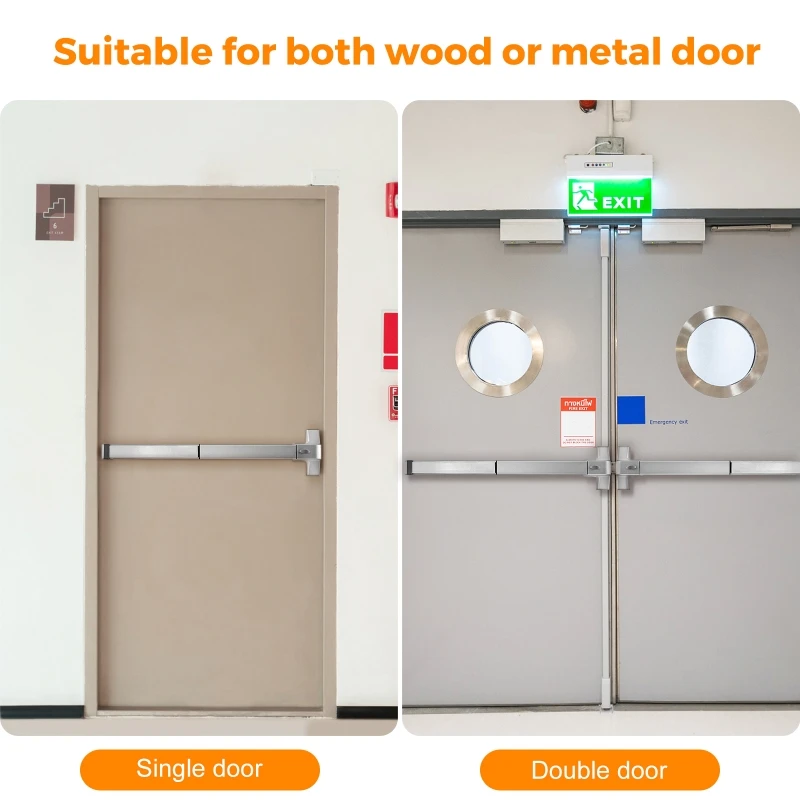 Stainless Steel Door Push Bar Panic Exit Device - Emergency Lock With Key For Commercial Doors