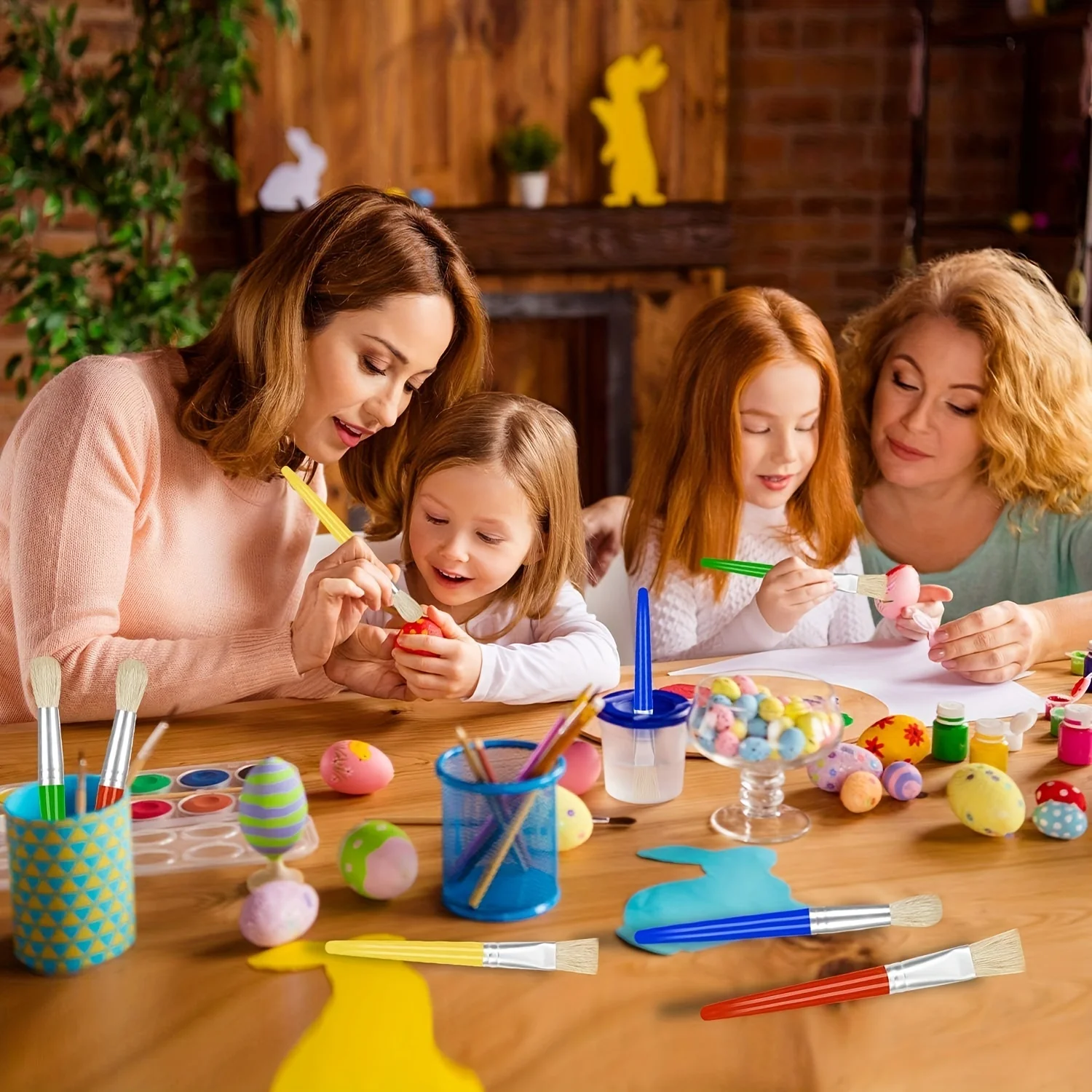 Paint Brushes for Kids, 8 Pcs Big Washable Chubby Toddler Paint Brushes, Easy to Clean & Grip Round and Flat Preschool Paint Bru 6