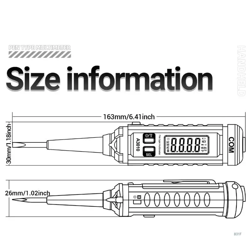 ANENG Voltage Tester for Capacitance Test Multimeter with Low Battery Indication Digital Tester Pen 5