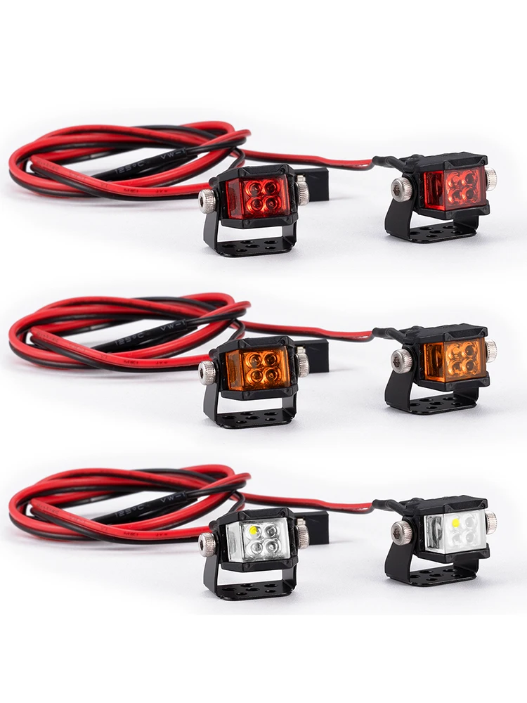 MIBIDAO 12 mm/18 mm quadratische LED-Lichter in Weiß/Rot/Orange, Scheinwerfer, Suchscheinwerfer, Rücklicht für 1/10 RC-Car TRX4 Axial SCX10 – Detail 6