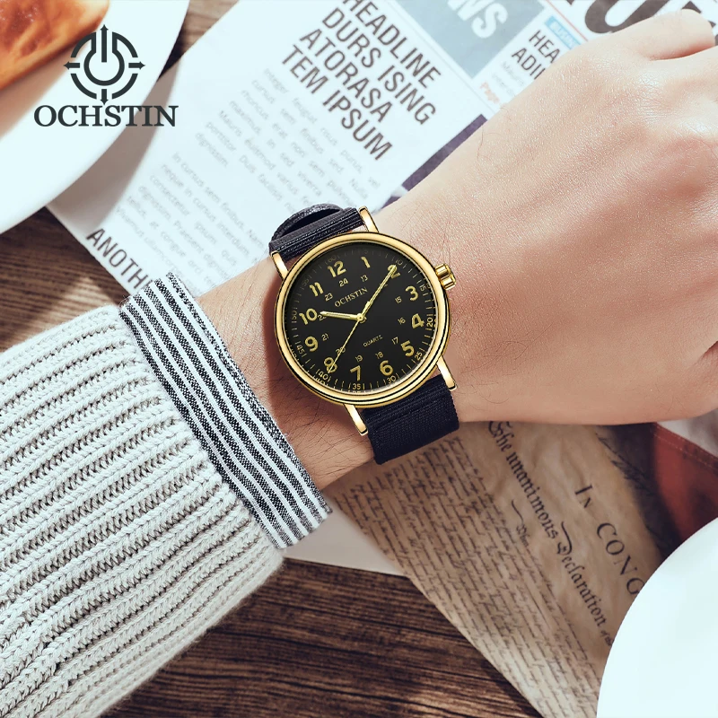 Hot models OCHSTIN 2024 simple and comfortable creative nylon series watch watch multifunction quartz movement men'squartz watch