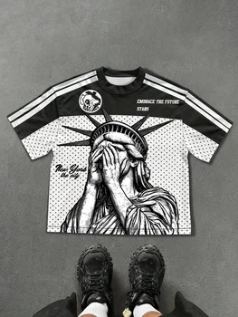 2025 Summer New sporty, casual and fashionable outdoor 3D digital printed soft comfortable and breathable men's T-shirt 1