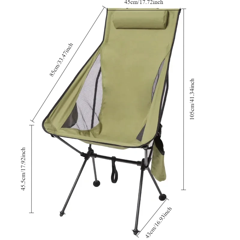 Folding Lounge Chair Moon Chair Outdoor Camping Leisure Picnic Cup Bag Cushion