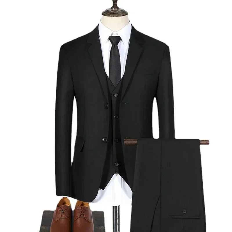 Men Suits Blazers 3 Pieces Wedding 2 Sets Business Elegant Luxury Vest Pants Full Coats 2023 Formal Jackets Korean 5