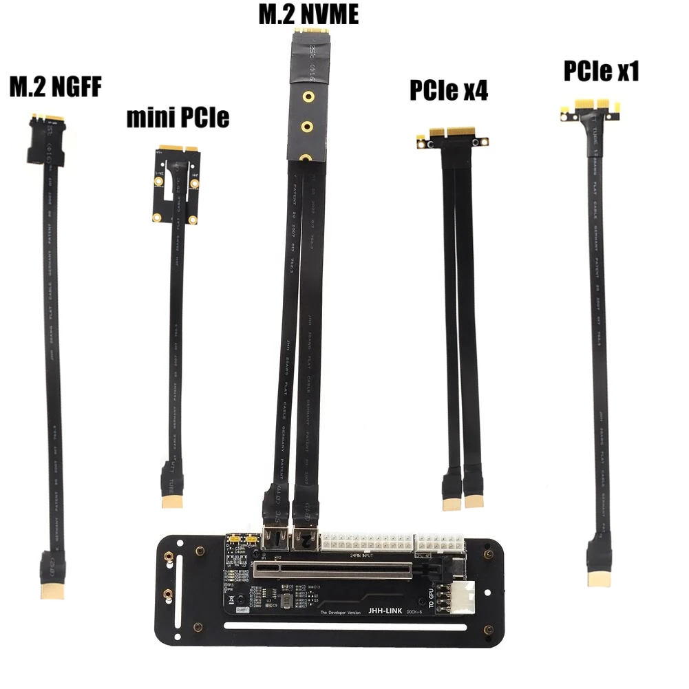 Jhh-Link M.2 Nvme/M.2 Ngff/Mpcie/Pcie X1/Pci-E X4 Edge A Pcie X16 Adattatore Egpu Egpu Esterno Per Nuc/Itx/Stx/Notebook Pc Gaming