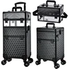 Rolling Makeup Case Professional, 3-in-1 Wheeled Makeup Trolley, Large Salon and Barber Travel Trunk Suitcase for Cosmetology 6