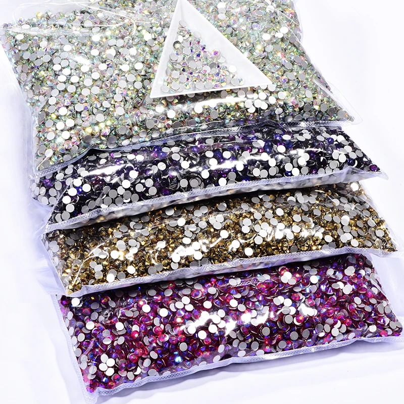 14400Pcs Wholesale SS3-SS30 Neon Crystals Non HotFix in Bulk Package Nail  Arts Flatback Strass For Garment Nail Art Decorations