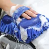 2Pc Blue Microfiber Chenille Car Wash Sponge Care Washing Brush Pad Cleaning Tool Auto Washing Towel Gloves Styling Accessories 5