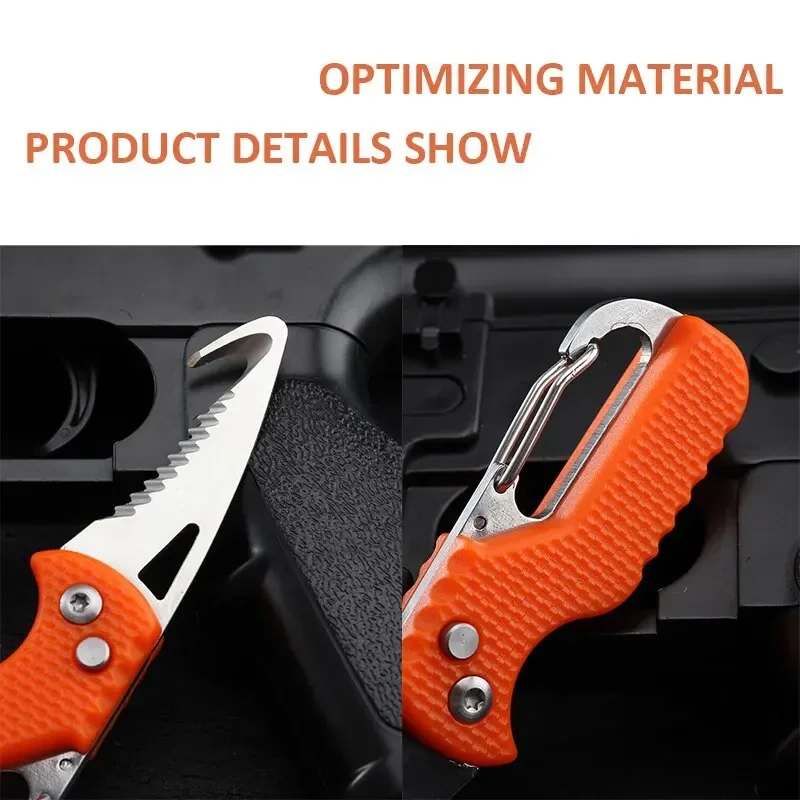 Folding Knife Portable Folding Knife Express Package Knife Gift Keychain Serrated Hook Outdoor Camping Carry-on Survival Tool Box Opener