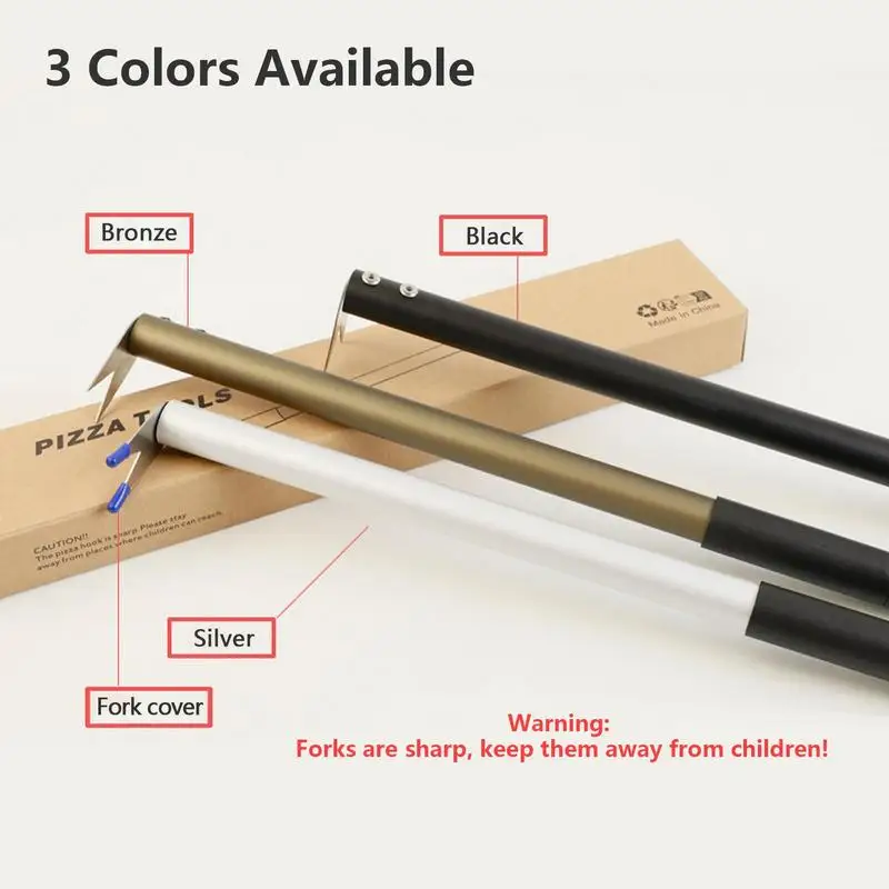 

Pizza Fork Turner Stainless Steel Pizza Flipper Turner 43cm / 16.9inch Long Handle Pizza Spinning Fork For Pizza Oven / Grill