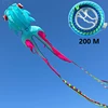 3D 10M Blue Goldfish Soft Kite with 200 Thread Wheels, Professional Outdoor Inflatable Beach Kites Easy To Fly and Tear Proof 1