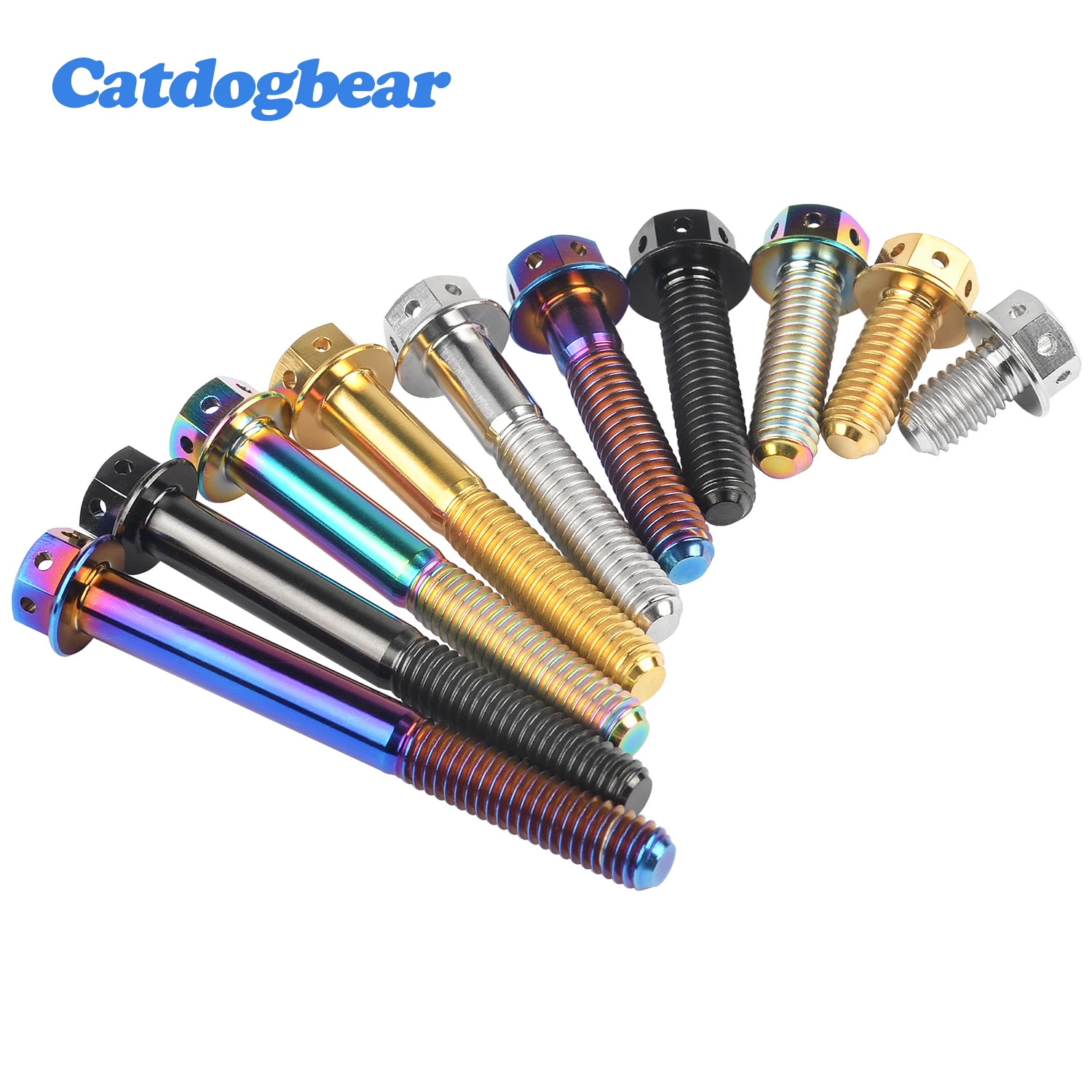 catdogbear parafusos de titanio para motocicleta hexagon flange 05