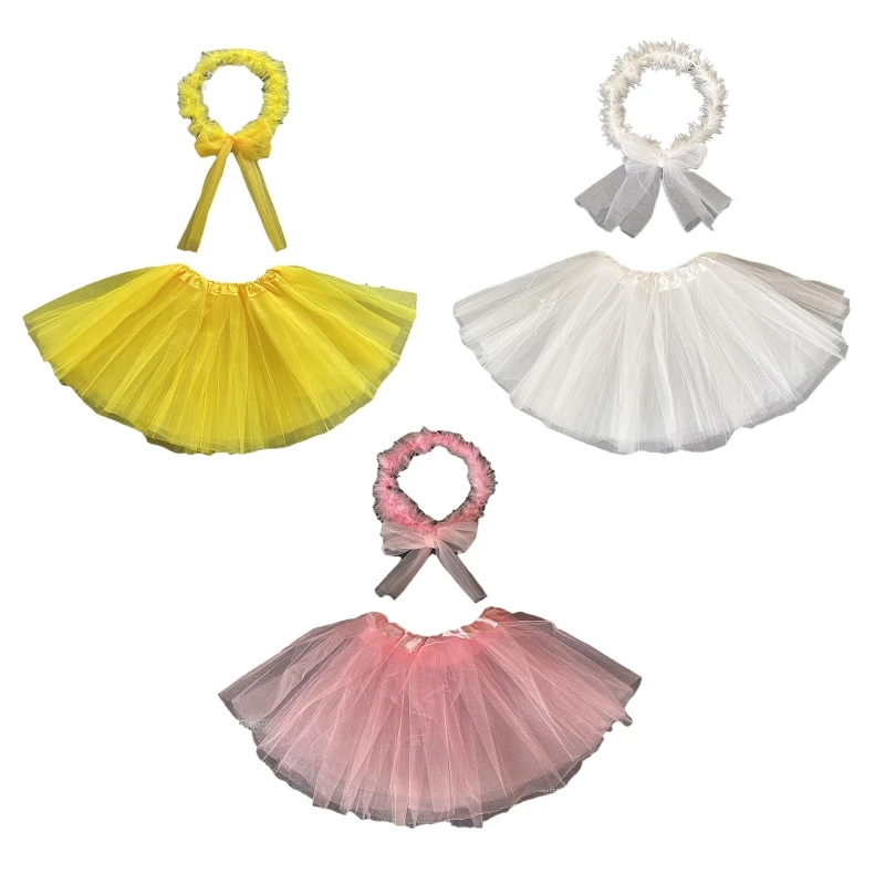 

Baby Girl Clothes Skirt Headband Set Kids Princess Girls Skirt Ball Gown