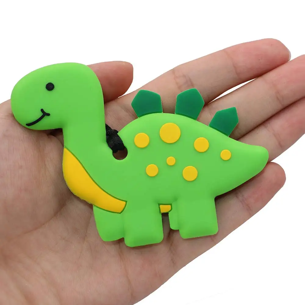 2pcs Silicone Dinosaur Chewy Toys Chew Necklaces for Sensory Kids for Boys with Autism Chewing Necklaces Anxiety Reduce 5