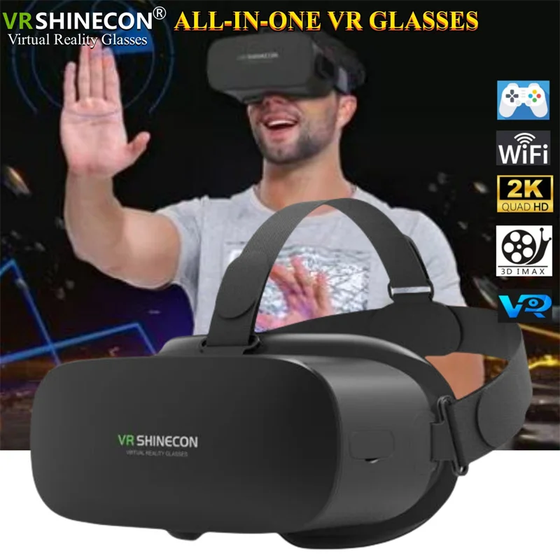 

All-in-One VR Glasses Virtual Reality IMAX Cinema Headset Helmet 360° Full View Immersive Gaming Android Wireless 3D 2K Glasses