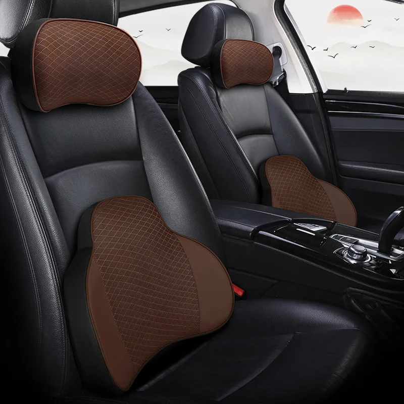 New Driver Auto Lumbar Support Pillow Memory Foam Headrest Pillow Car