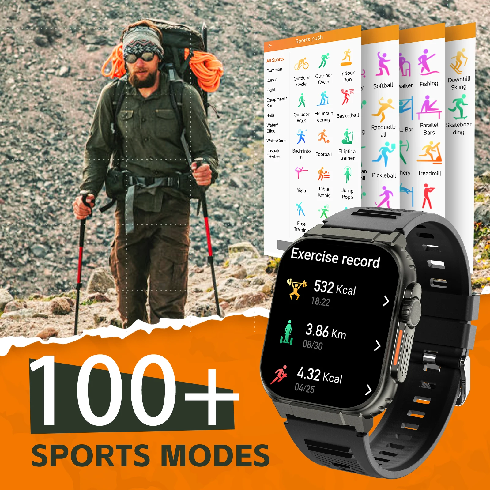 EIGIIS Military Smart Watch for Men Activity Tracker Outdoor