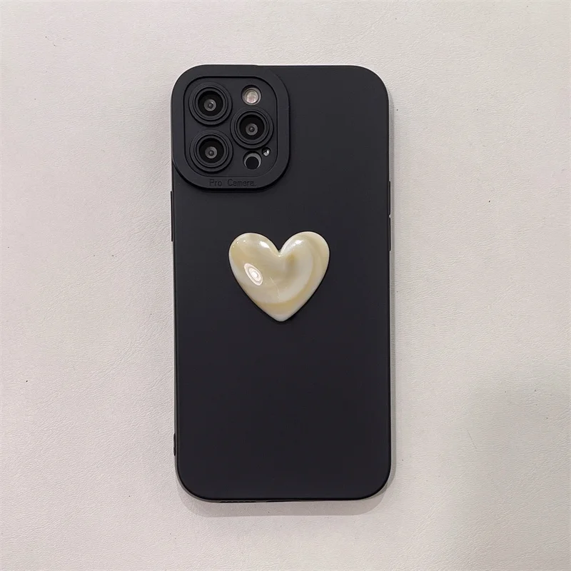 Liquid Silicone Candy Heart Full Coverage Soft Glitter Jellewed Phone Case For iPhone 11 12 13 14 15 16 Pro Max Plus Cover_voghion.com