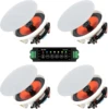 Herdio 4PCS 6.5" 4PCS Bluetooth In Ceiling Speakers 600W 2-Way Flush Mount Speakers System With Wall Amplifier Receiver For Home 1