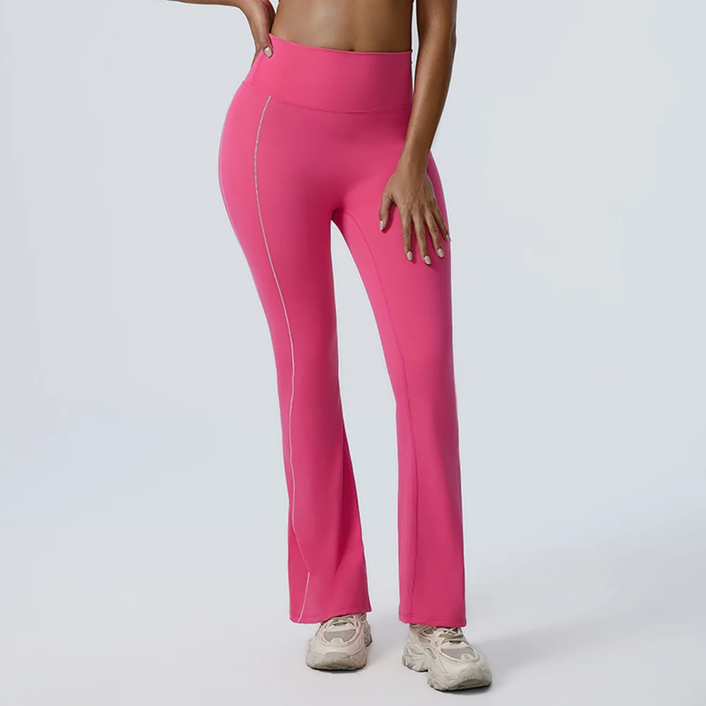 Naked Feeling Women Yoga Flared Pants Gym High Waist Push Up Flared Pants Dancing Fitness Sports Breathable Yoga Clothe Leggings
