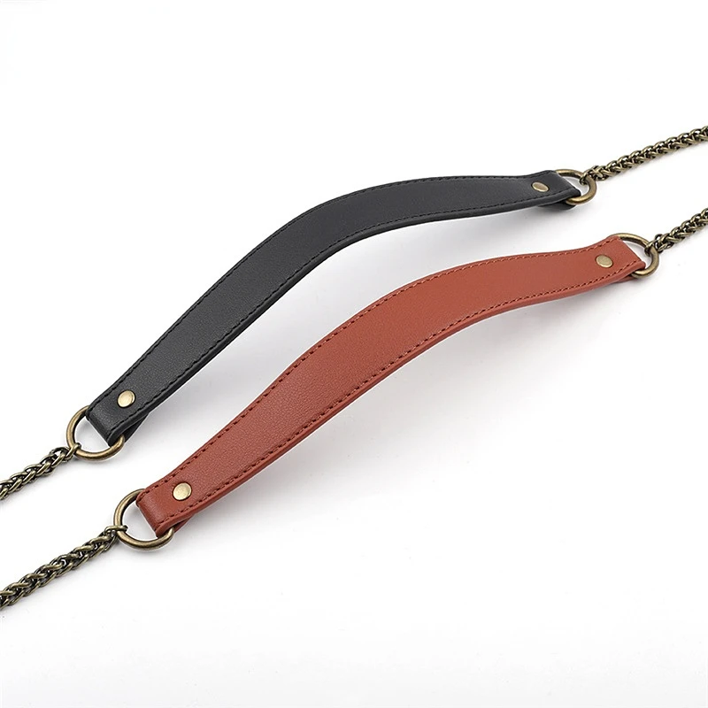 Metal Pu Leather Bag Chain Strap Ladies Detachable Handbag Straps Replacement Shoulder Bag Belt Handbag Chains Bag Accessories