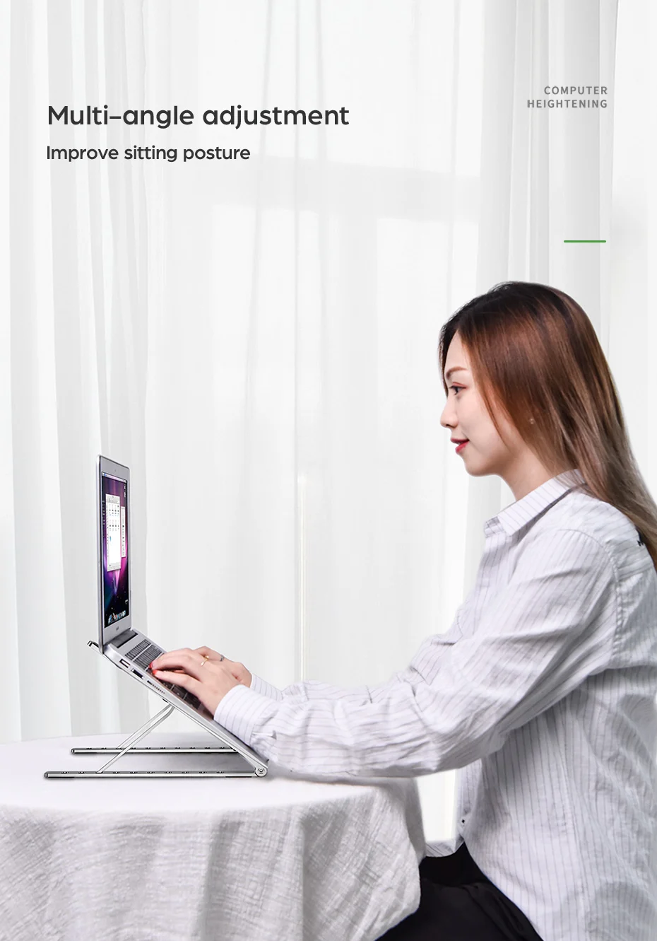 Generic Portable Laptop Stand Aluminium Foldable For Macbook Pro