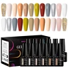 MEET ACROSS 12Pcs/Set Gel Nail Polish Set Colorful Glitter Nail Art Long-Lasting Soak Off UV Gel Kit for Manicure Nails Vernis 5