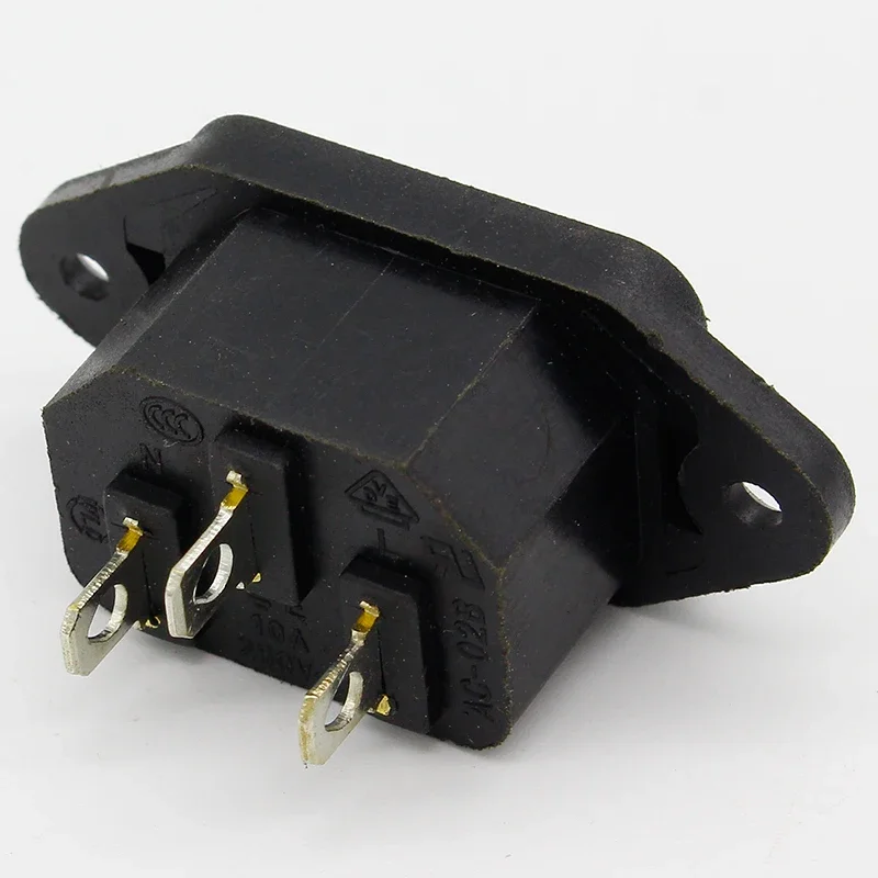 10A 250VAC 3 Pin iec320 C14 connettore di ingresso spina AC-02 presa di 10A 250VAC 3 Pin iec320 C14 connettore di ingresso spina AC-02 presa di